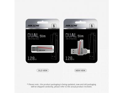 USB Hiksemi Dual Slim 128GB - HS-USB-E307C-128G-U3 - Giao thức kép Type A & Type C, Chuẩn USB 3.2 - Tốc độ cao.