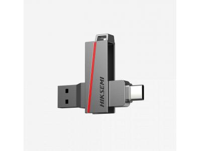 USB Hiksemi Dual Slim 128GB - HS-USB-E307C-128G-U3 - Giao thức kép Type A & Type C, Chuẩn USB 3.2 - Tốc độ cao.
